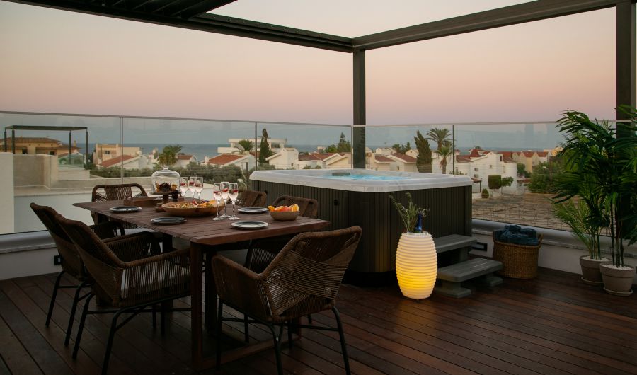 Chris Le Mare Gold Villa Protaras terrace with jacuzzi