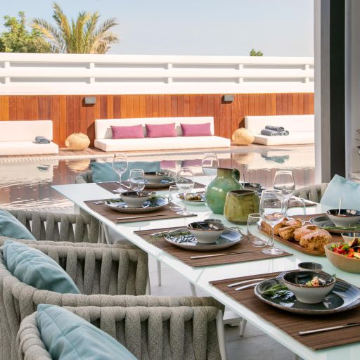 Chris Le Mare Gold Villa Protaras dining table