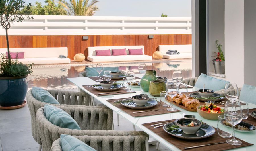 Chris Le Mare Gold Villa Protaras dining table