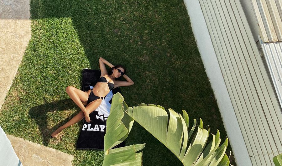 Althea Kalamies Villas Protaras guest sunbathing