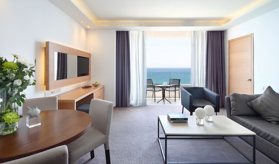 Royal Apollonia Limassol Deluxe room sea view desk