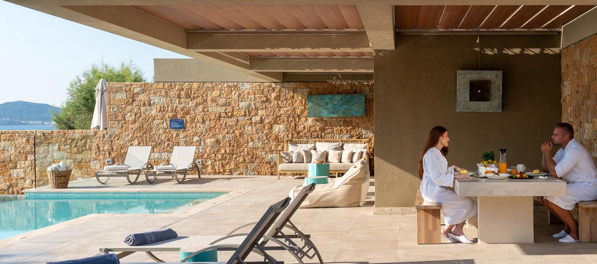 Amada Villas in Rhodes Greece exterior breakfast