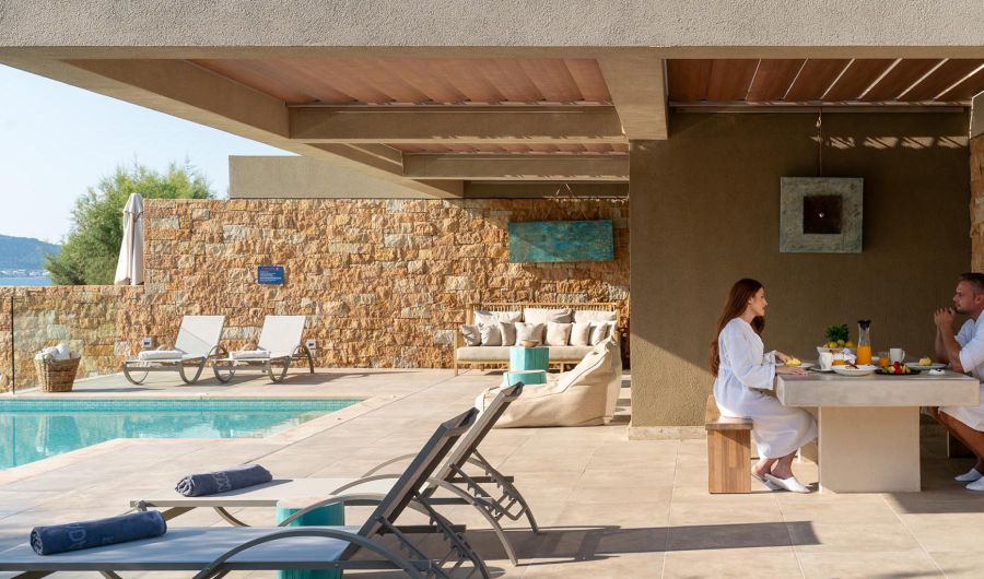 Amada Villas in Rhodes Greece exterior breakfast