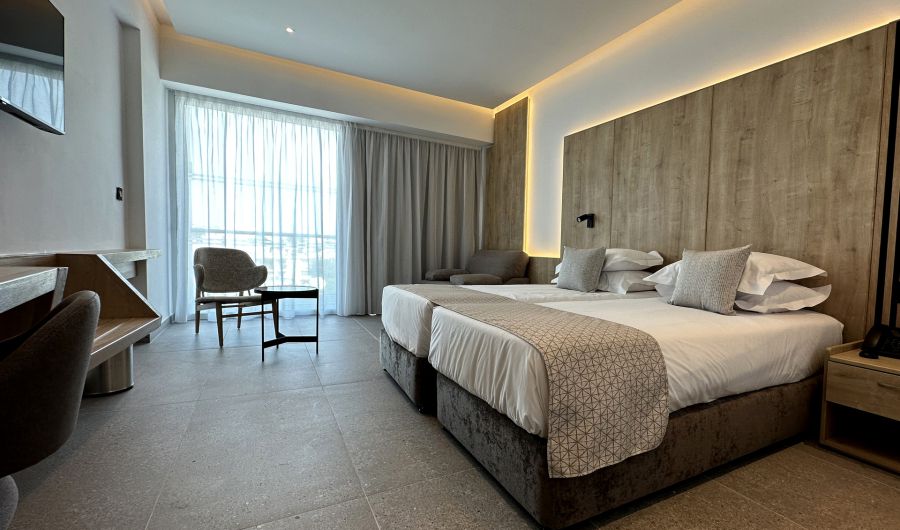 premium sea view room sofianna resort paphos bedroom