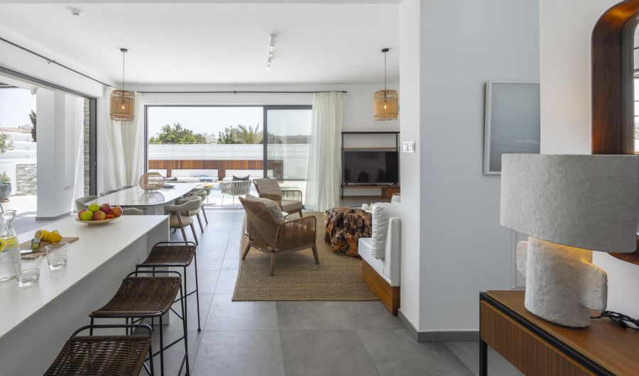 Chris Le Mare Gold Villa Protaras kitchen and living room