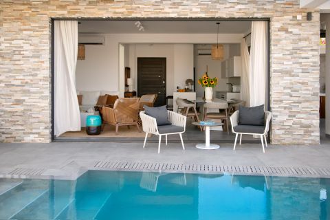 Chris Le Mare Gold Villa Protaras pool and view of the living room