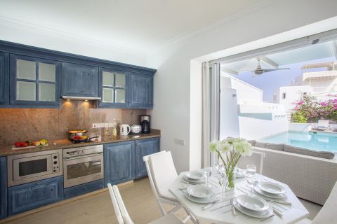 Nausicaa Villas Kitchen with Pool View