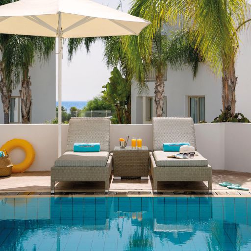 Althea Kalamies Luxury Villa Pool with Sunbeds