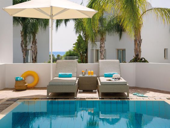 Althea Kalamies Luxury Villa Pool with Sunbeds