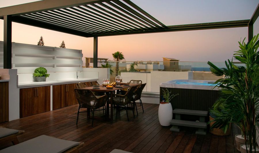 Chris Le Mare Gold Villa in Protaras terrace with jacuzzi