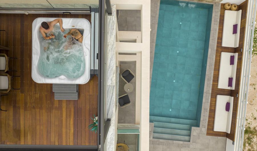 Chris Le Mare Gold Villa in Protaras terrace with jacuzzi and ground floor pool