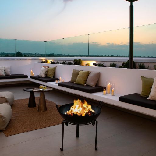 Protaras Lora Pearl Villa terrace sitting area open fire