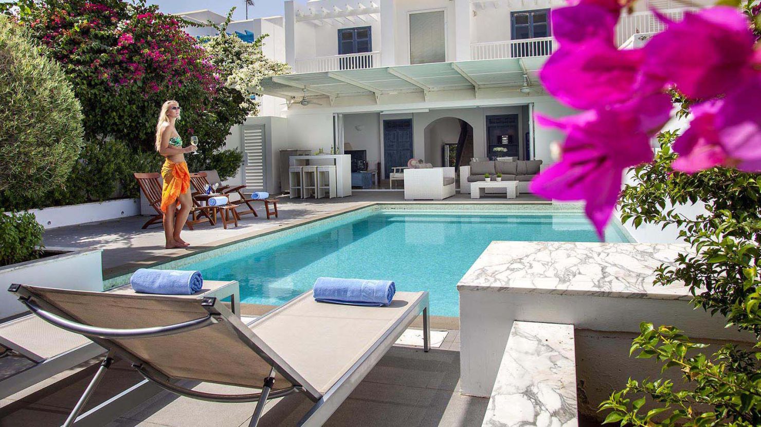 Nausicaa Villas Protaras exterior pool with sunbeds
