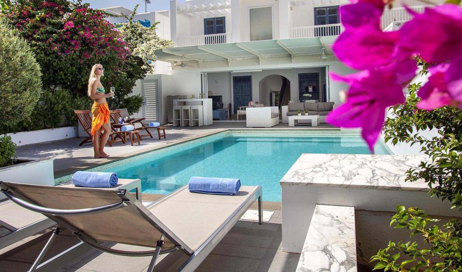 Nausicaa Villas Protaras exterior pool with sunbeds