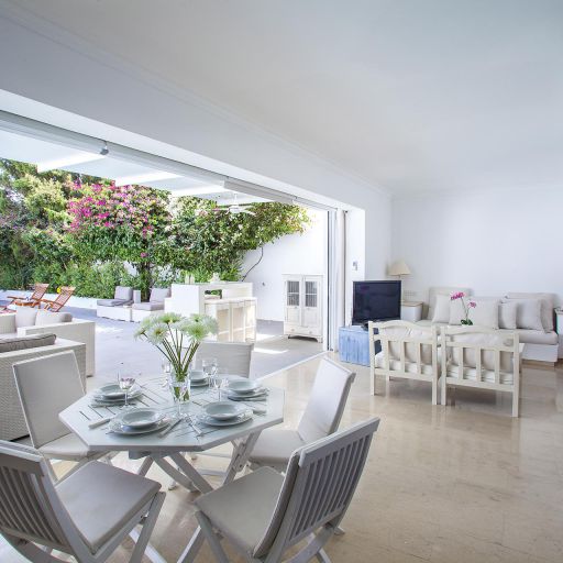 Nausicaa Villas Protaras living room with pool view