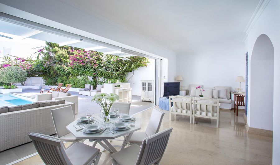 Nausicaa Villas Protaras living room with pool view