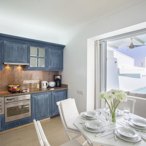 Nausicaa Villas Protaras kitchen with pool view