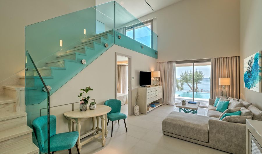 Amada Villas in Rhodes Greece interior living room