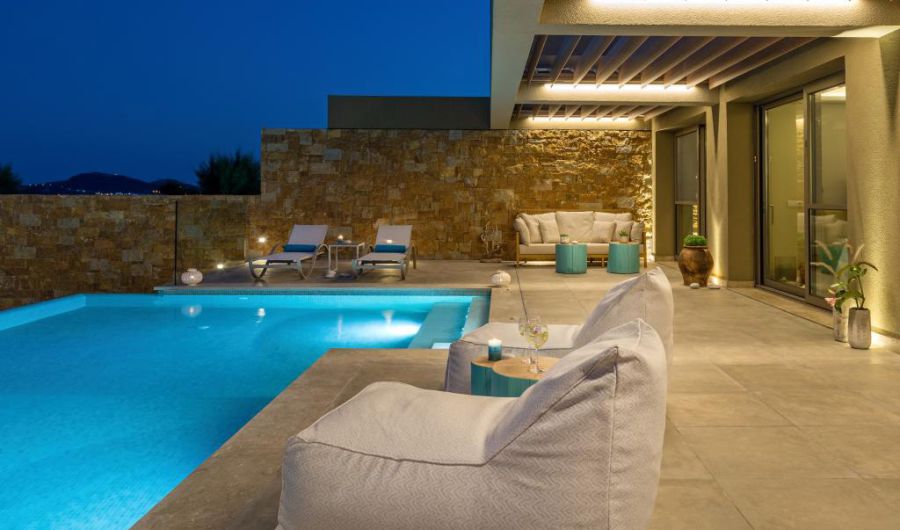 Amada Villas in Rhodes Greece exterior side pool view