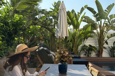 Lora Pearl Villa Protaras Guests sitting at the table