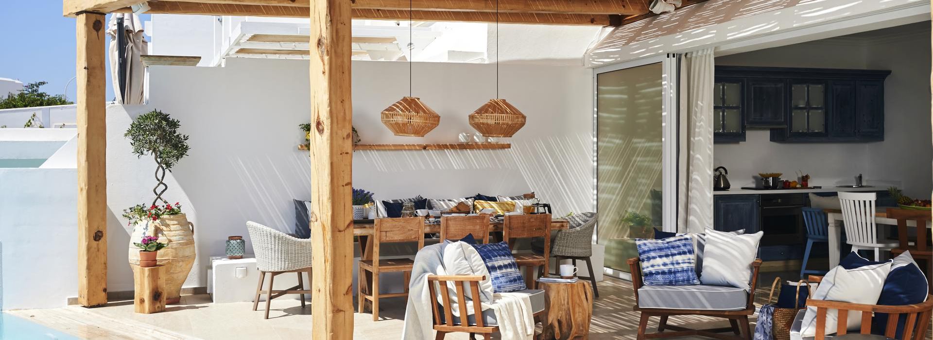 Nausicaa Villas Protaras balcony with table by the pool
