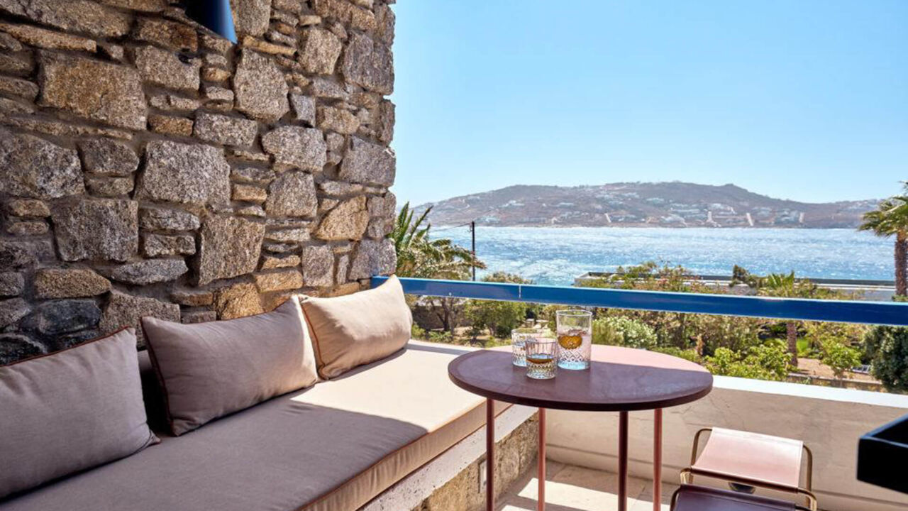 Mykonos Theoxenia room balcony with sea view