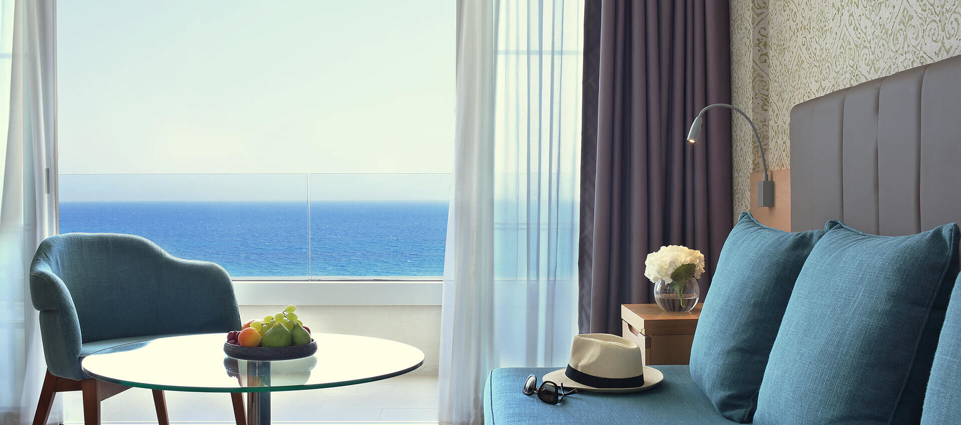 Royal Apollonia Executive suite sitting area and sea view