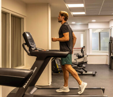 Man on a treadmill of Cali Resort & Spa