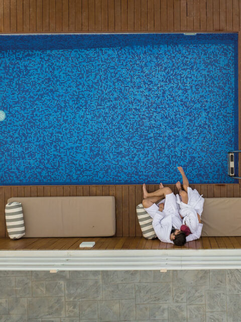 Couple at Villa pool