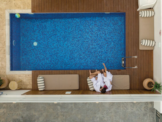 Couple at Villa pool