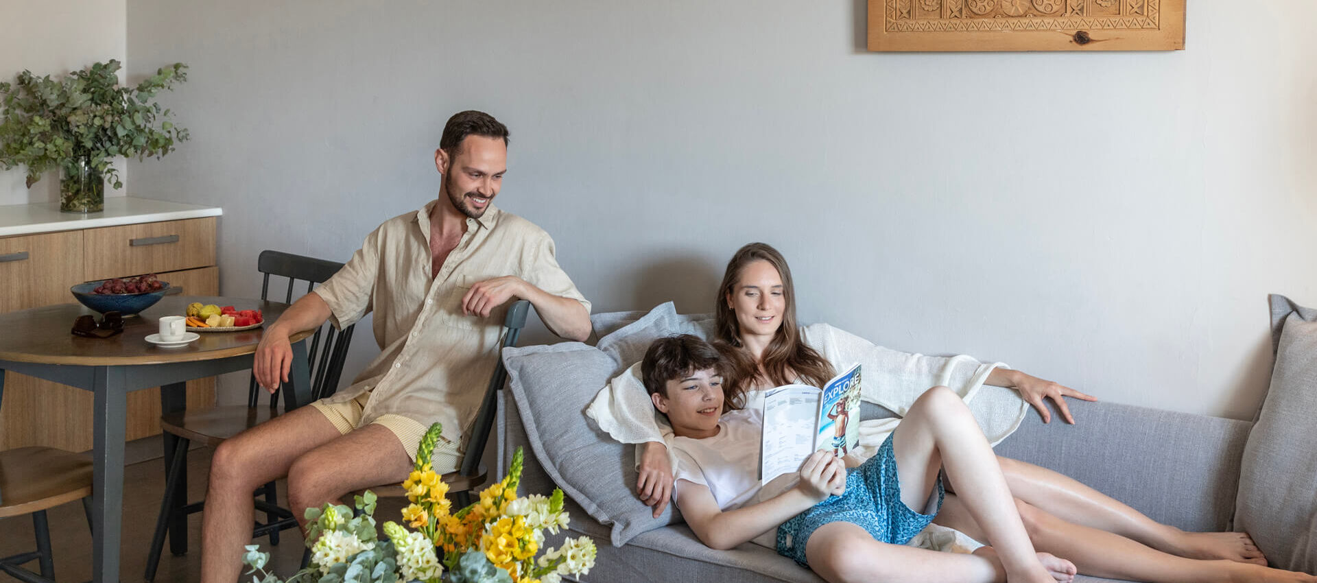 Family relaxing at St.Elias Two Bedroom Suite