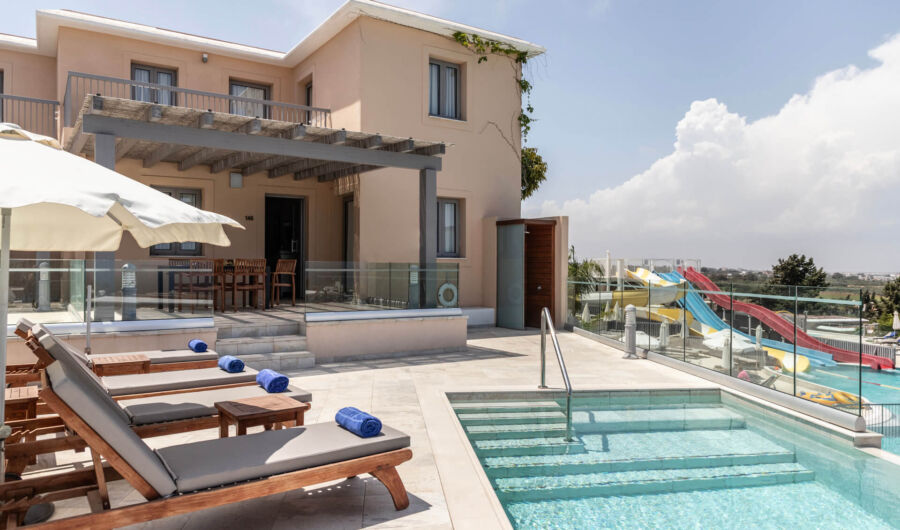St.Elias Two Bedroom Suite private pool with sunbeds