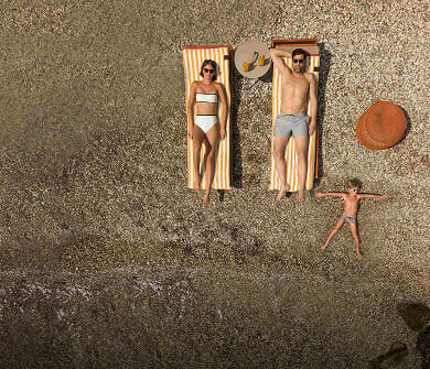 Family at the beach