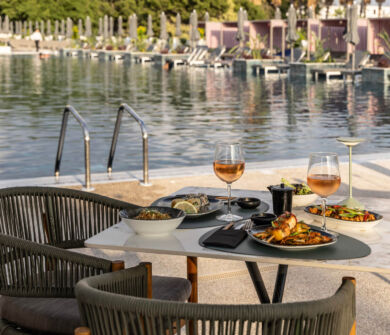 Fiki Asian restaurant tables by the pool
