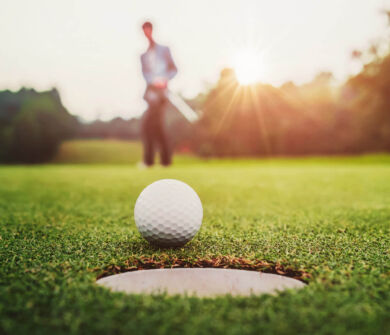 Man playing golf