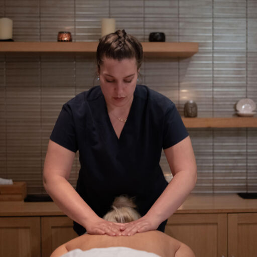 Woman getting massage treatment at Hilton Nicosia
