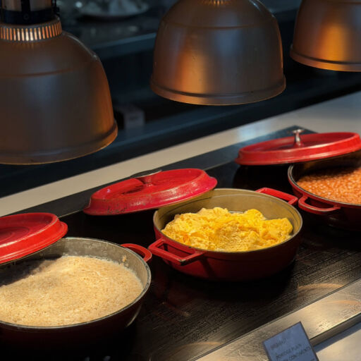 Three dishes served at buffet at Imperial Island resort