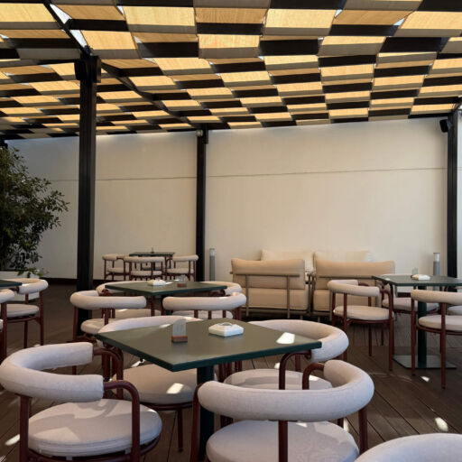 Tables at modern area at Imperial Island Resort