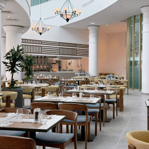 Imperial Island Resort Lounge area with tables