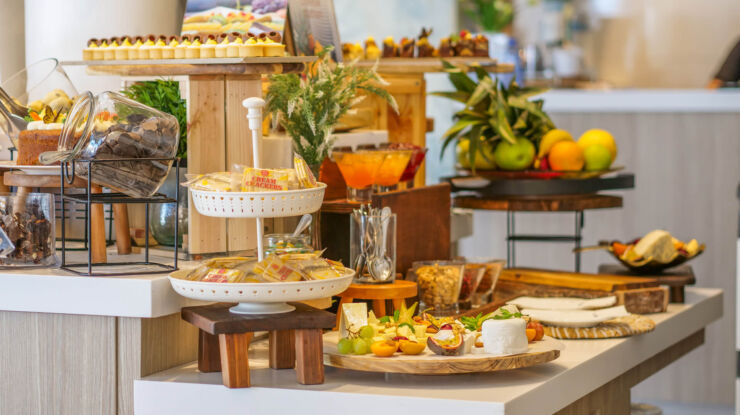 Fruit and Desset selection at morning buffet of Infinity Blu