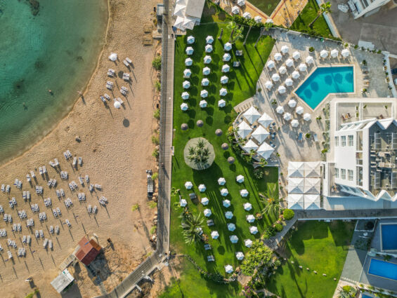 Aerial View of Infinity Blu hotel in Protaras
