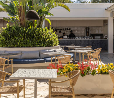 Kerkyra Blue Restaurant outdoor couch and chairs and table
