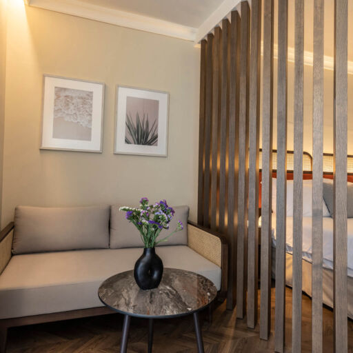 Lounge area at Kerkyra Blue hotel room
