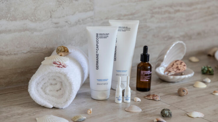 Creme oil and towel for spa at Kerkyra Blue spa