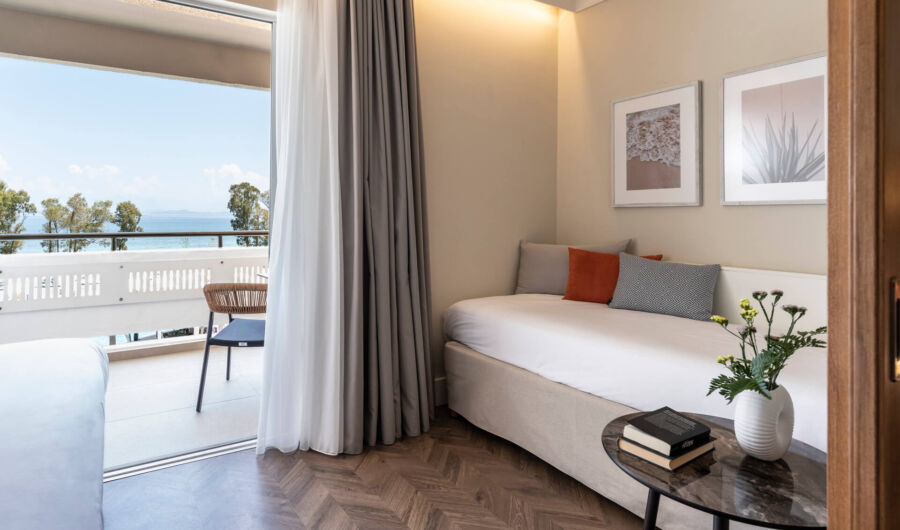 Kerkyra Blue Superior family Room sitting area and balcony