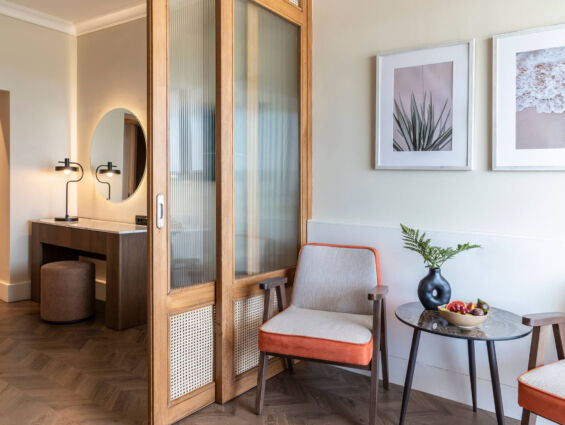 Kerkyra Blue Superior Triple Room sitting area