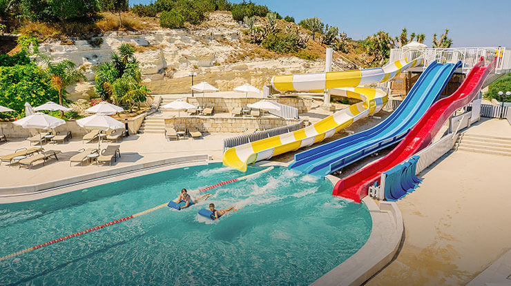Kids Waterpark slides in a hotel