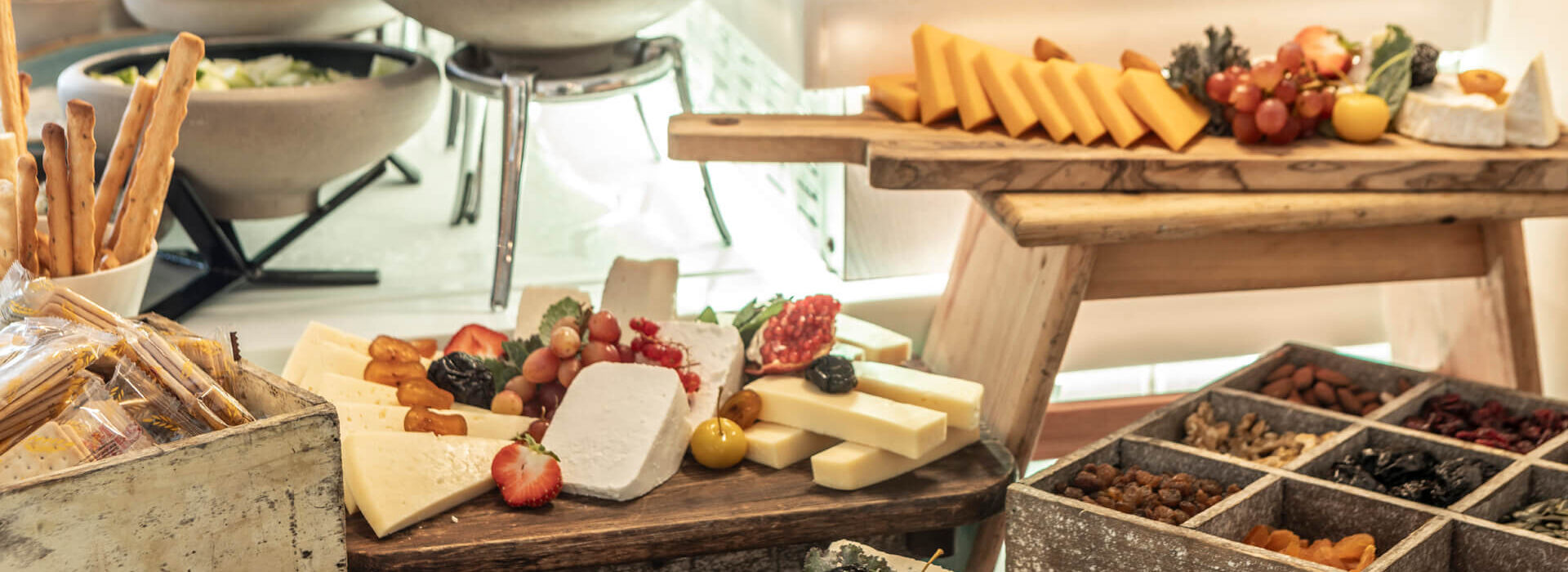 Buffet with cheese and fruit choises at King Jason Protaras