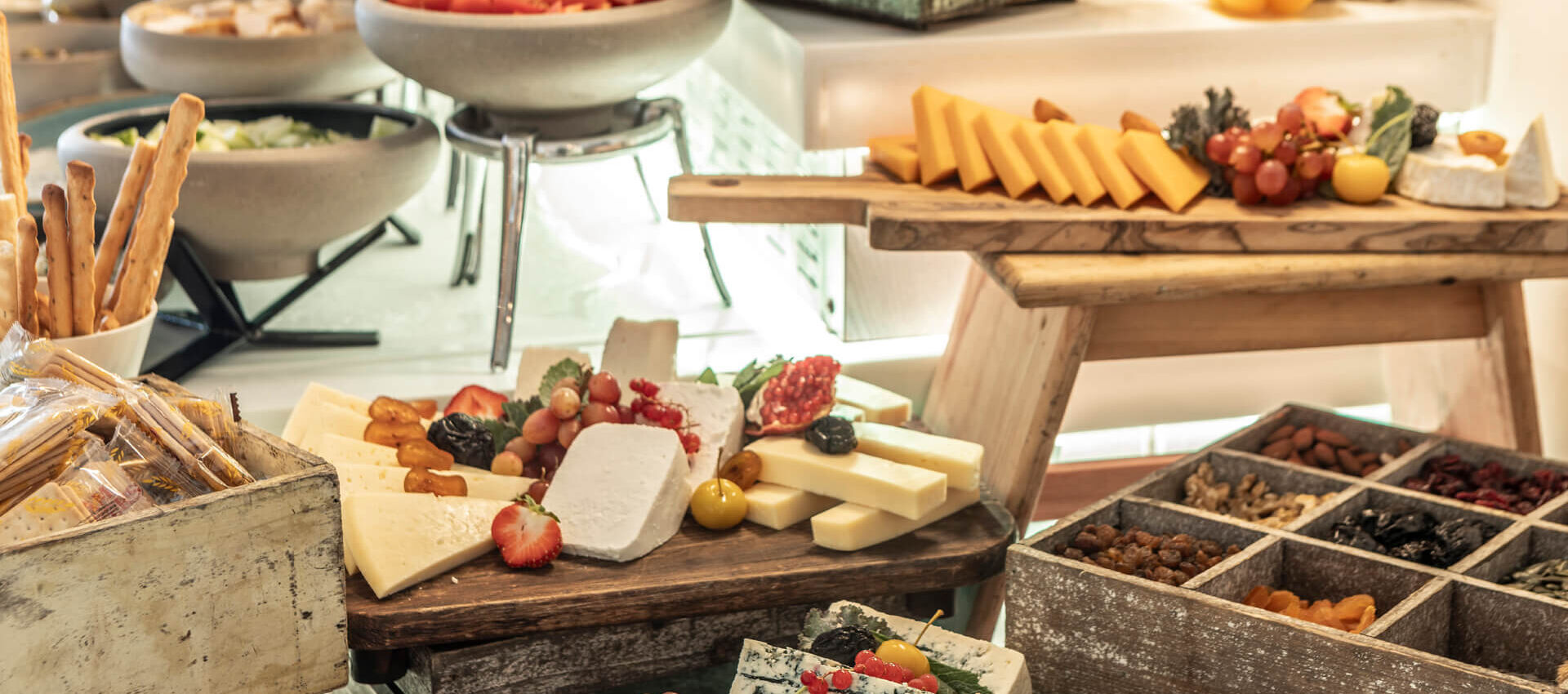Buffet with cheese and fruit choises at King Jason Protaras
