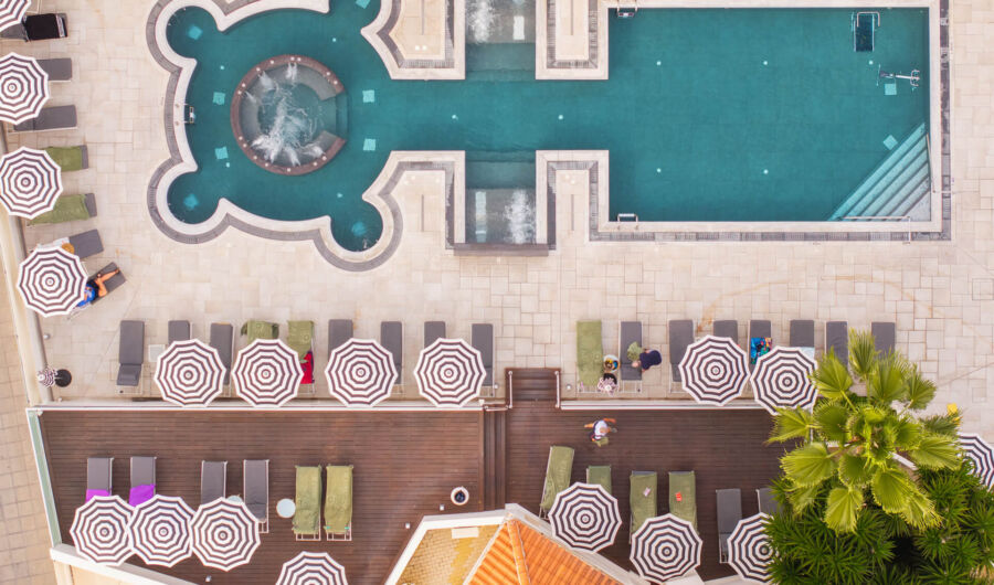 Aerial View of King Jason paphos hotel and pool